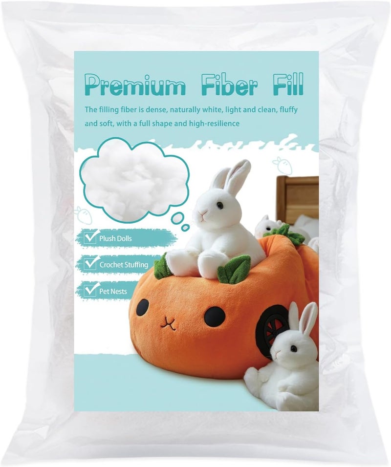 Dercuy Fiber Filling Stuffing, Polyfill Stuffing, 130g/4.58oz Polyester Fiberfill Stuffing, Stuffing for Stuffed Animals, Stuffing for Crochet - Image 1